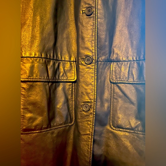 Roaman’s black leather coat size 18 in great condition - Picture 3 of 5